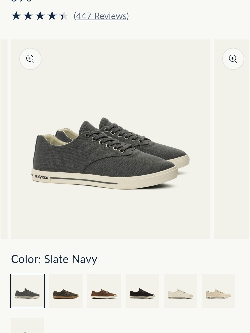 NEW SeaVees Slate Navy Canvas Low-Top Sneakers